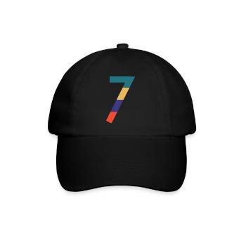 Die Zahl 7 - Baseballkappe - Schwarz/Schwarz - Vorne
