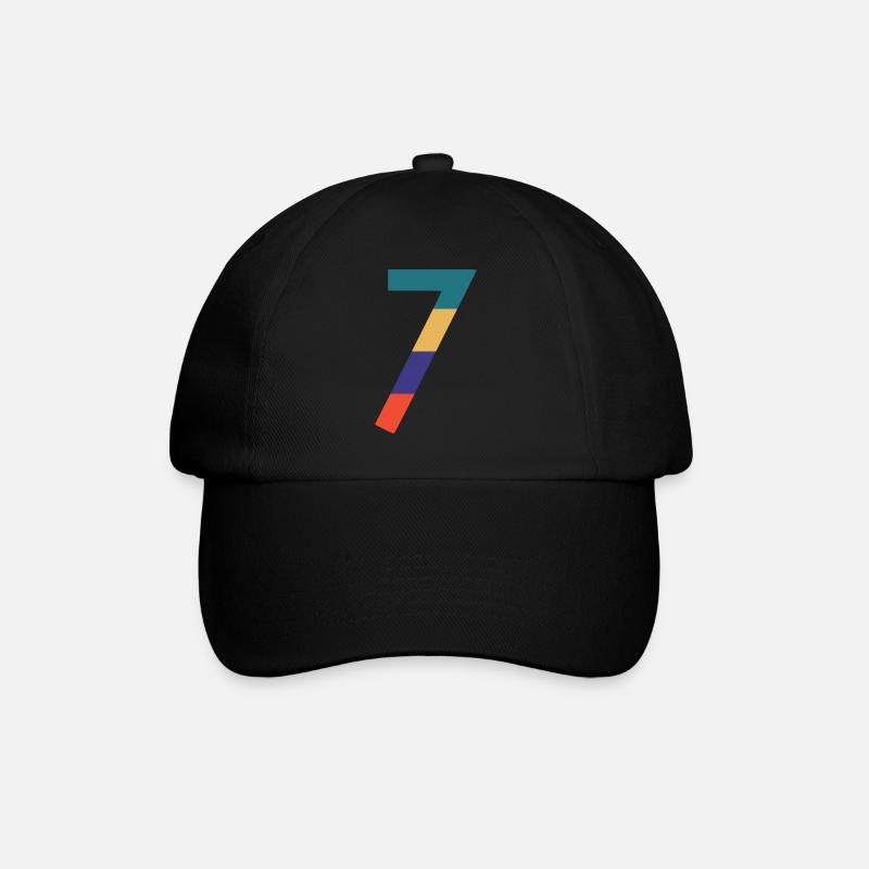 The number 7 - Baseball Cap - black/black