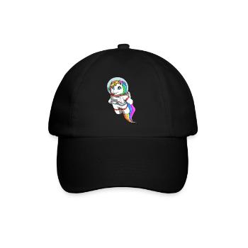 Friendly unicorn as an astronaut - Baseball Cap - black/black - Front