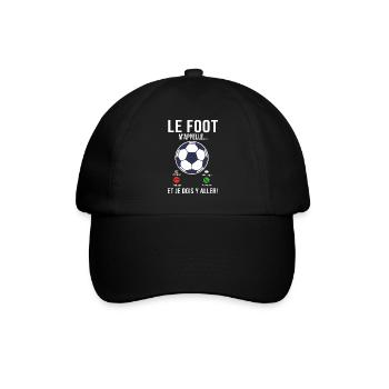 le Foot m'appelle Cadeau Humour football joueur - Casquette classique - noir/noir - Devant