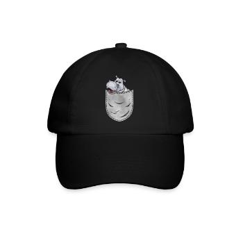 Nilpferd In Der Tasche Tier Brusttasche Nilpferd - Baseballkappe - Schwarz/Schwarz - Vorne
