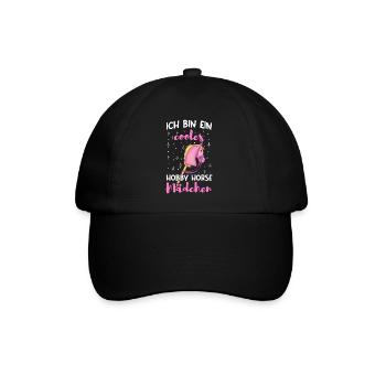 Ich bin ein cooles Hobby Horse Mädchen - Baseballkappe - Schwarz/Schwarz - Vorne