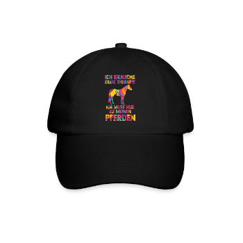 Reiten Pferd Reiter Geschenk - Baseballkappe - Schwarz/Schwarz - Vorne