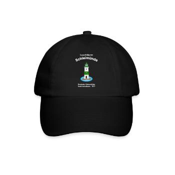 Leuchtturm Schleimünde grün-weiß Ostsee, Zeichnung - Baseballkappe - Schwarz/Schwarz - Vorne