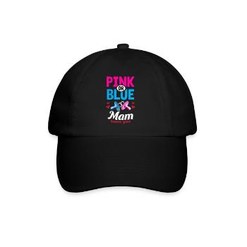 Pink or Blue Mam Loves You Gender Reveal Party - Baseball Cap - black/black - Front