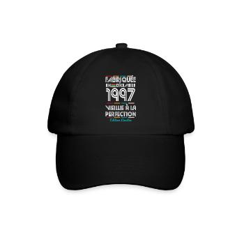 Anniversaire 25 ans - Fabriquée en Décembre 1997 - Casquette classique - noir/noir - Devant