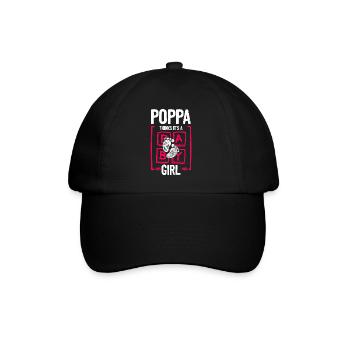 Poppa Thinks It's a Girl Gender Reveal Funny Baby - Baseball Cap - black/black - Front