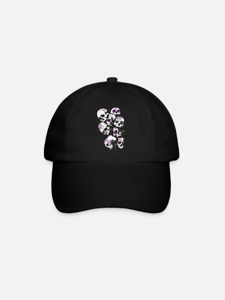 Skulls Skull Halloween Sugar Skulls - Baseball Cap - black/black