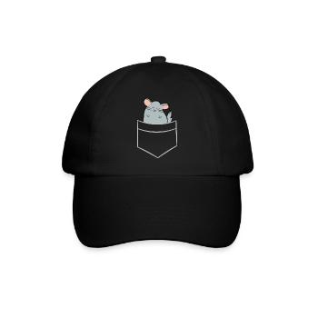 Chinchilla - Dans la poche poitrine / poche chemise - Casquette classique - noir/noir - Devant