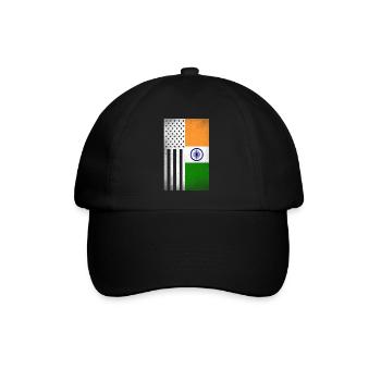 Indien Design für stolze indische Amerikaner - Baseballkappe - Schwarz/Schwarz - Vorne