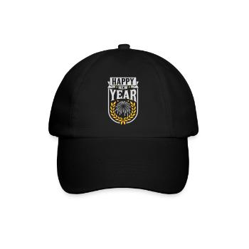 happy new year quote - Baseball Cap - black/black - Front