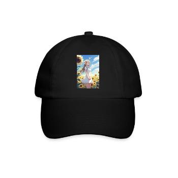 Anime Girl Anime Girl Waifu Otaku Sunflowers - Casquette classique - noir/noir - Devant