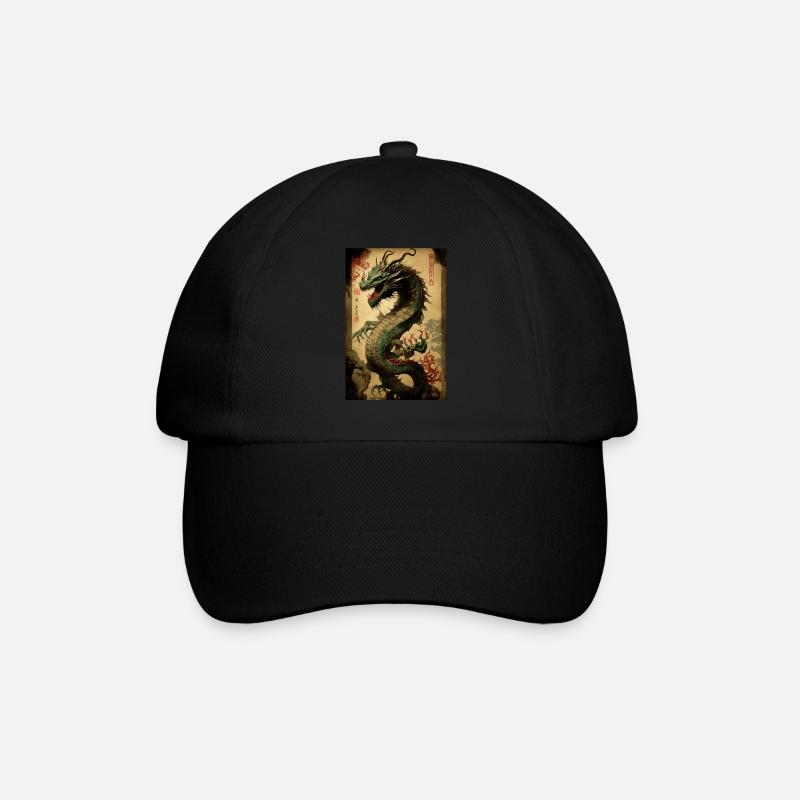 Japanischer Drache Chinesischer Drache - Baseballkappe - Schwarz/Schwarz
