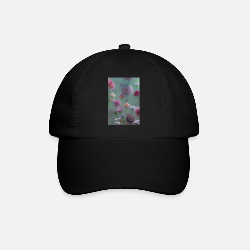 Blumen Kunst - Baseballkappe - Schwarz/Schwarz