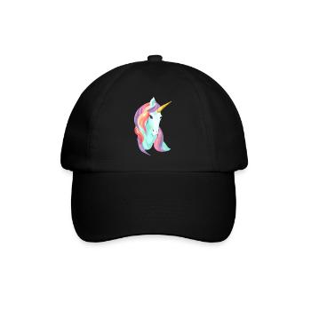 Einhorn Unicorn Mädchen Fabeltier Einhörner - Baseballkappe - Schwarz/Schwarz - Vorne