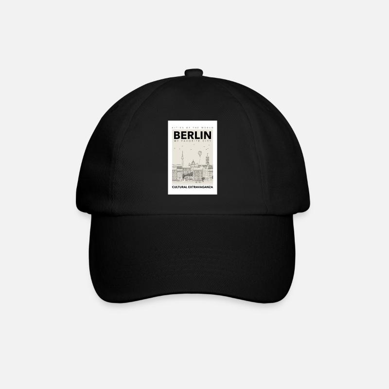 Berlin - Baseballkappe - Schwarz/Schwarz