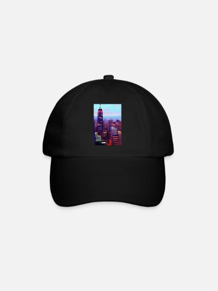 New York City Skyline - Baseballkappe - Schwarz/Schwarz
