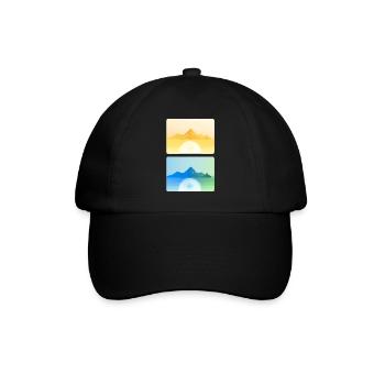 Gebirgslandschaft Geometrische Kunst - Baseballkappe - Schwarz/Schwarz - Vorne