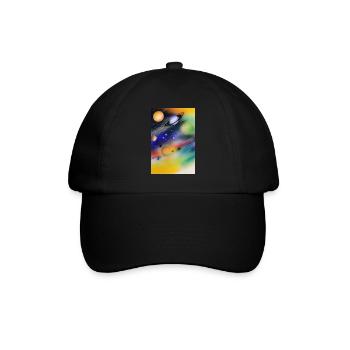 Weltall und Planeten - Baseballkappe - Schwarz/Schwarz - Vorne