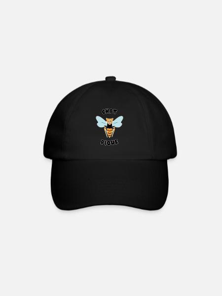"Roupette le chat" . Chat pique guêpe - Casquette classique - noir/noir