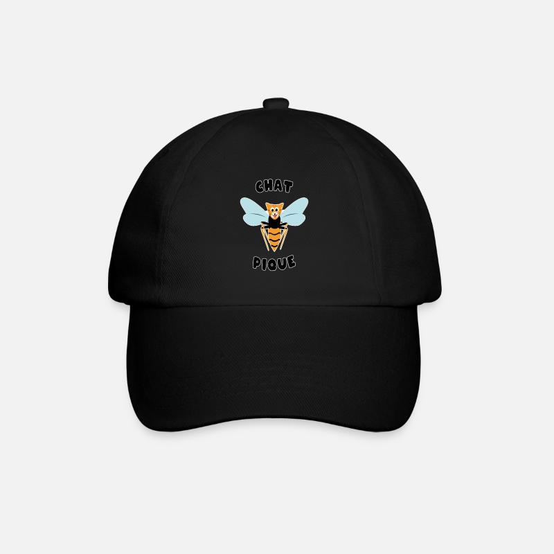"Roupette le chat" . Chat pique guêpe - Casquette classique - noir/noir