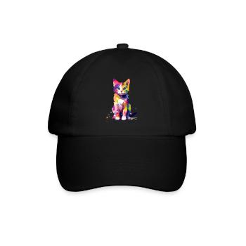Splash of paint cat - Baseball Cap - black/black - Front