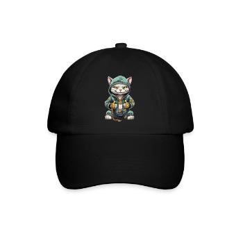 Chat hip hop - Casquette classique - noir/noir - Devant