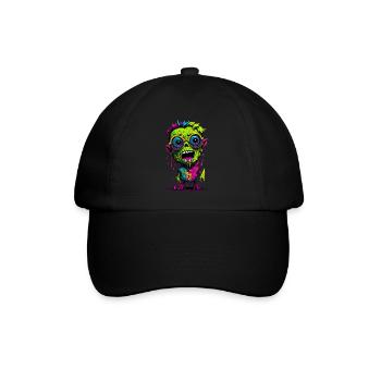 Bunter cooler Zombie - Baseballkappe - Schwarz/Schwarz - Vorne