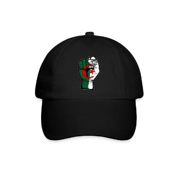 Algerien Flagge Faust Hand Symbol used - Baseballkappe - Schwarz/Schwarz - Vorne