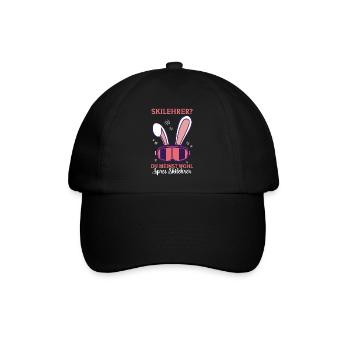Kostüm Skifahrer Wintersport Apres Ski Party - Baseballkappe - Schwarz/Schwarz - Vorne