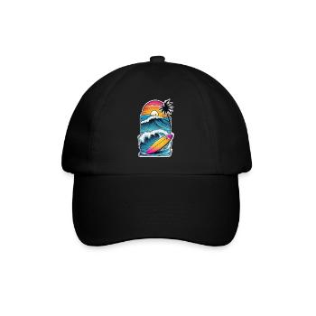surf plage palmier soleil vacances - Casquette classique - noir/noir - Devant