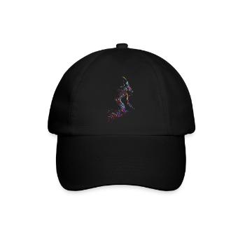 Schöne weibliche Malkunst Zebra bunte Frau - Baseballkappe - Schwarz/Schwarz - Vorne