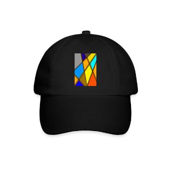 Bunte abstrakte Kunst - Baseballkappe - Schwarz/Schwarz - Vorne