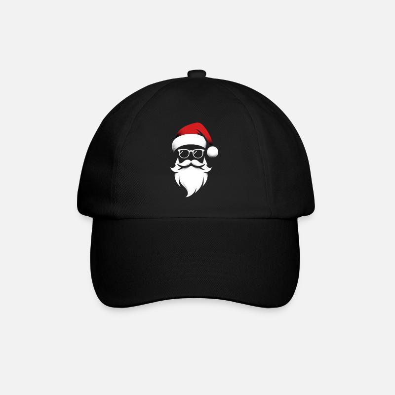 Santa Claus Head Portrait Mask - Baseball Cap - black/black