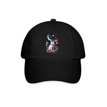 Mystical Night Cats Pastel Gothic Design - Baseball Cap - black/black - Front