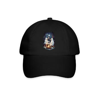 Funny Halloween Ghosts Grilling Campfire - Baseball Cap - black/black - Front