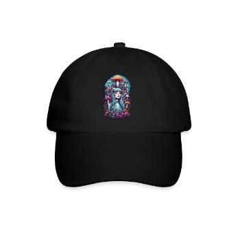 Psychedelic Pastel Dream Mushrooms Festival Design - Baseball Cap - black/black - Front