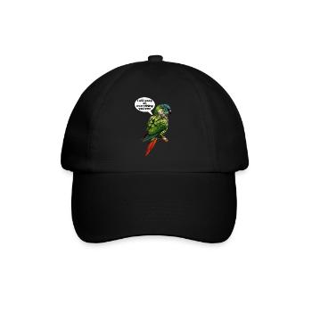 Green Cheeked Conure meme funny - Baseball Cap - black/black - Front