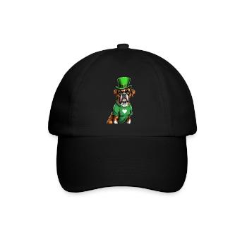 Boxer Dog St. Patrick's Day I Irish Green Hat St - Baseballkappe - Schwarz/Schwarz - Vorne