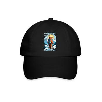 Bär sucht den Frühling - Baseballkappe - Schwarz/Schwarz - Vorne