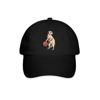 Erdmännchen Basketballspieler Basketball - Baseballkappe - Schwarz/Schwarz - Vorne