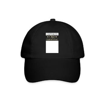 Gästebuch 70.Geburtstag Unterschrift T-shirt - Baseballkappe - Schwarz/Schwarz - Vorne