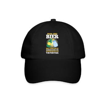 Papa Bier Vater Vatertag - Baseballkappe - Schwarz/Schwarz - Vorne