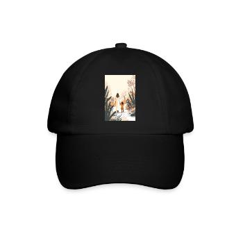 Jesus Christus Wandelt Mit Einem Mädchen, Komm - Baseballkappe - Schwarz/Schwarz - Vorne