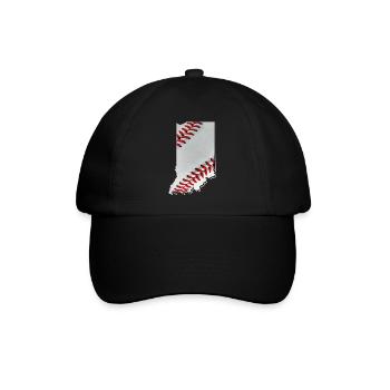 Indiana (United States) | real baseball | Map - Baseball Cap - black/black - Front