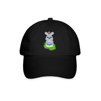 Gâteau d’anniversaire lapin - Casquette classique - noir/noir - Devant
