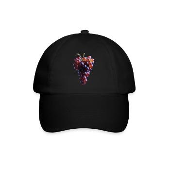 Trauben Obst Geschenk - Baseballkappe - Schwarz/Schwarz - Vorne