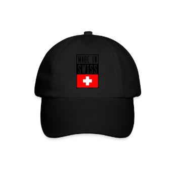swiss made in - Baseballkappe - Schwarz/Schwarz - Vorne