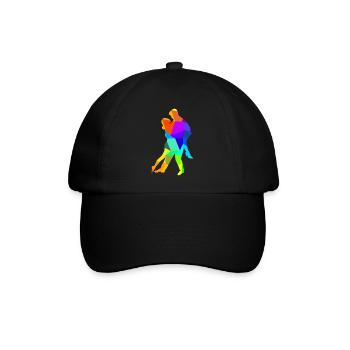 Tango Dancing Dance Couple Rainbow Colors Polygon - Baseball Cap - black/black - Front