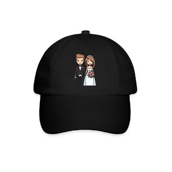 Mariée, Marié, Jeunes mariés, Mariage - Casquette classique - noir/noir - Devant